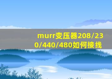 murr变压器208/230/440/480如何接线