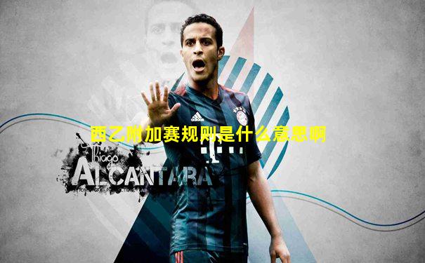 西乙附加赛规则是什么意思啊